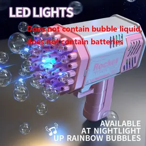 40-Hole Magical Powder Space Bubble Gun, Automatic Bubble Blower, Gatling-Style Bubble Shooter with Colorful LED Lights, Outdoor Family Toy for Kids 3+, Perfect Christmas or Birthday Gift