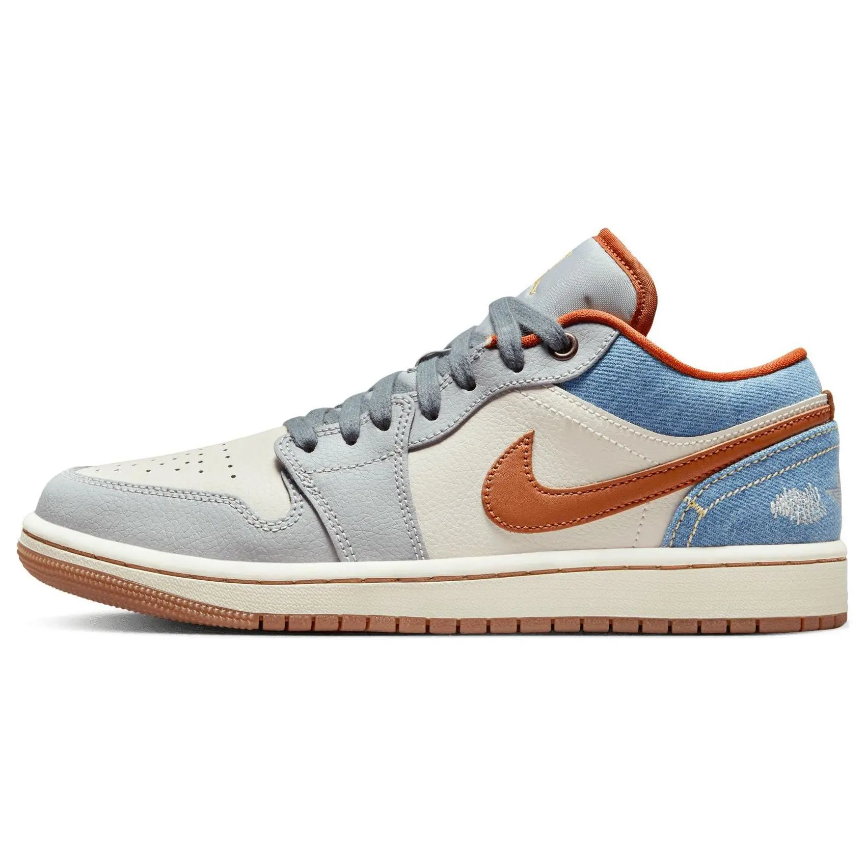 Jordan 1 Low Phantom Denim Versatile Comfort Skate Shoes Women's FZ5045-091