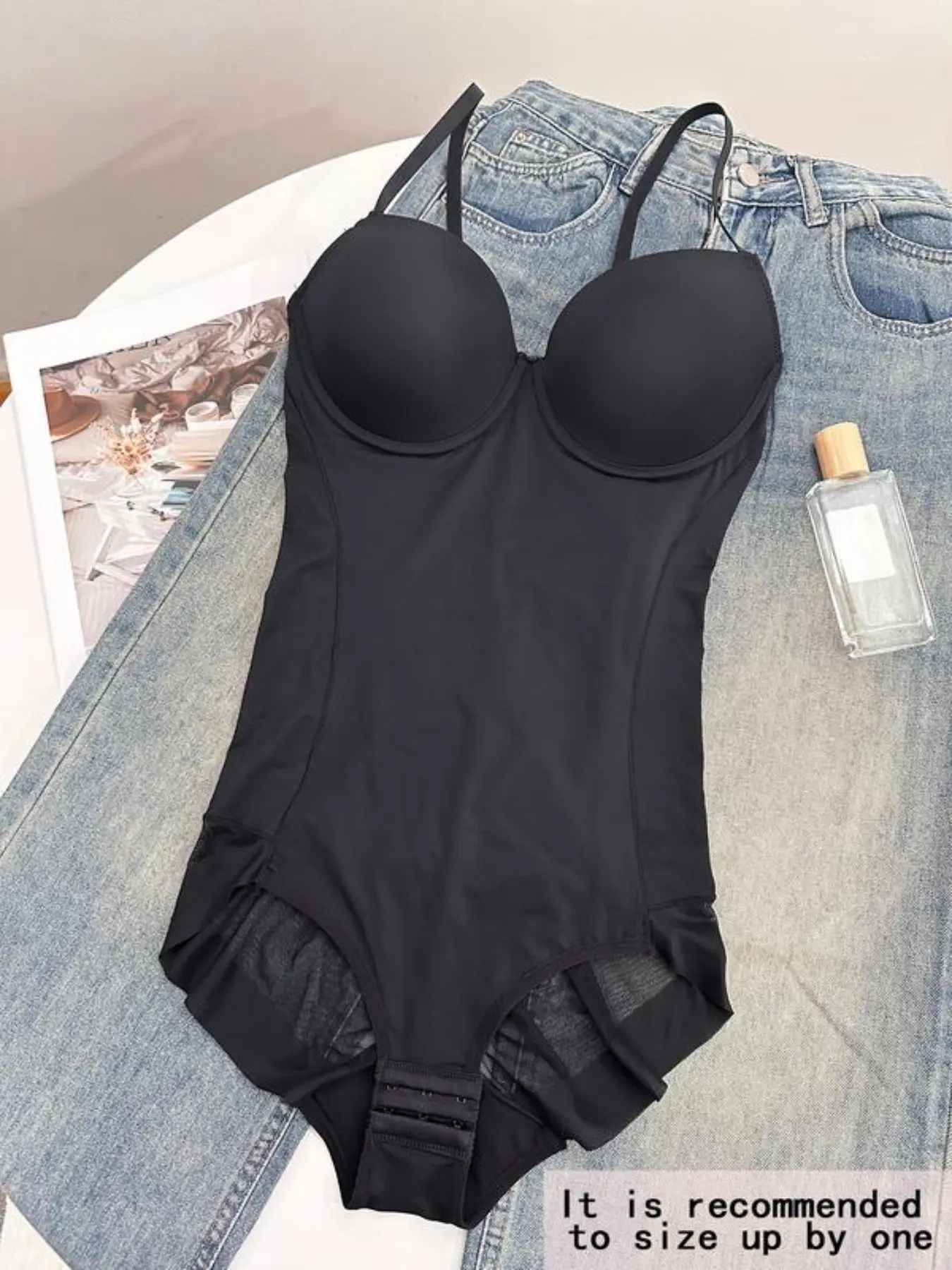 Women's Bodysuit with Built-In Bra and Adjustable Straps, Slimming Fit Shapewear Underwear, Sizes XS to XXL for All Seasons