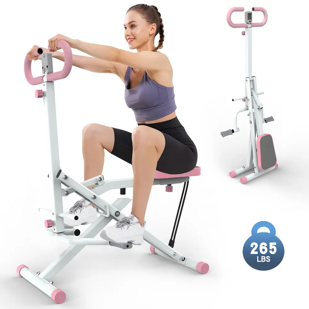 Squat Machine for Home - Foldable Exercise with Resistance Bands for Glutes Workout - Black, Digital Display for Home Gym Fitness