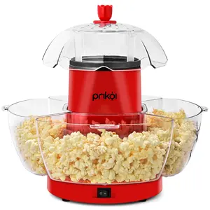 SUSTEAS Healthy Hot Air Popcorn Maker: 4 BPA-free bowls, oil-free & fast. Easy cleanup, perfect for family movie nights.