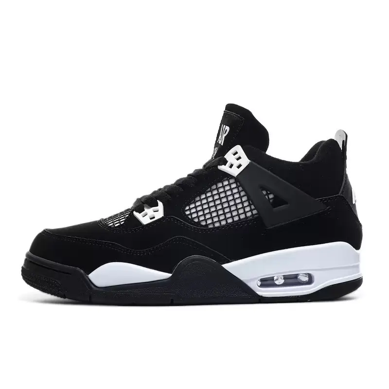 Unisex Vintage Fashion Sports 4S Basketball Shoes White Black
