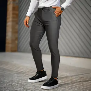 GINGTTO Mens Plain Dress Pants Slim Fit Stretch Fashion Formal Pants for Men