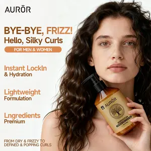 2 for Cheaper!  AUROR Curling Cream No-Rinse Shiny Bouncy Curls All-Day Hold Frizz Control Sweat Water Resistant Curly Hair Products Gel