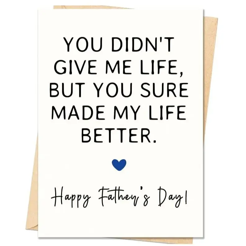 Step Dad Fathers Day Card,Step Dad & Bonus Dad Fathers Day Card Gifts,Happy Father's Day Cards Gifts Decorations for Stepdad,Emotional Stepfather Appreciation Cards with Envelope - Hand-Drawn Designs by Artists