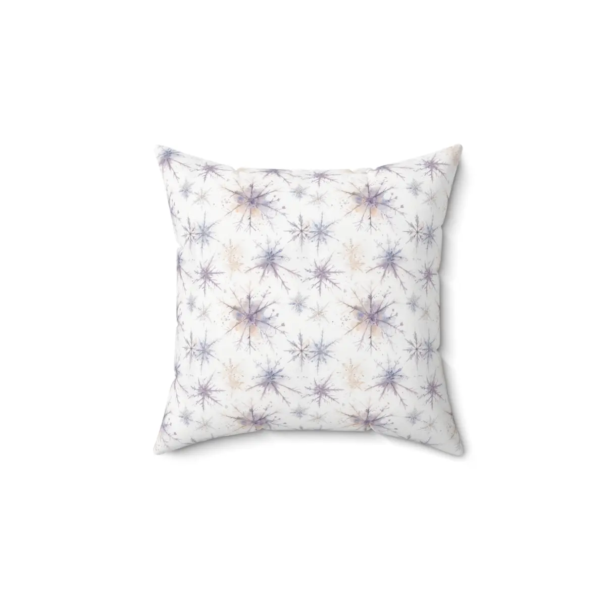 Watercolor Snowflakes Spun Polyester Square Pillow