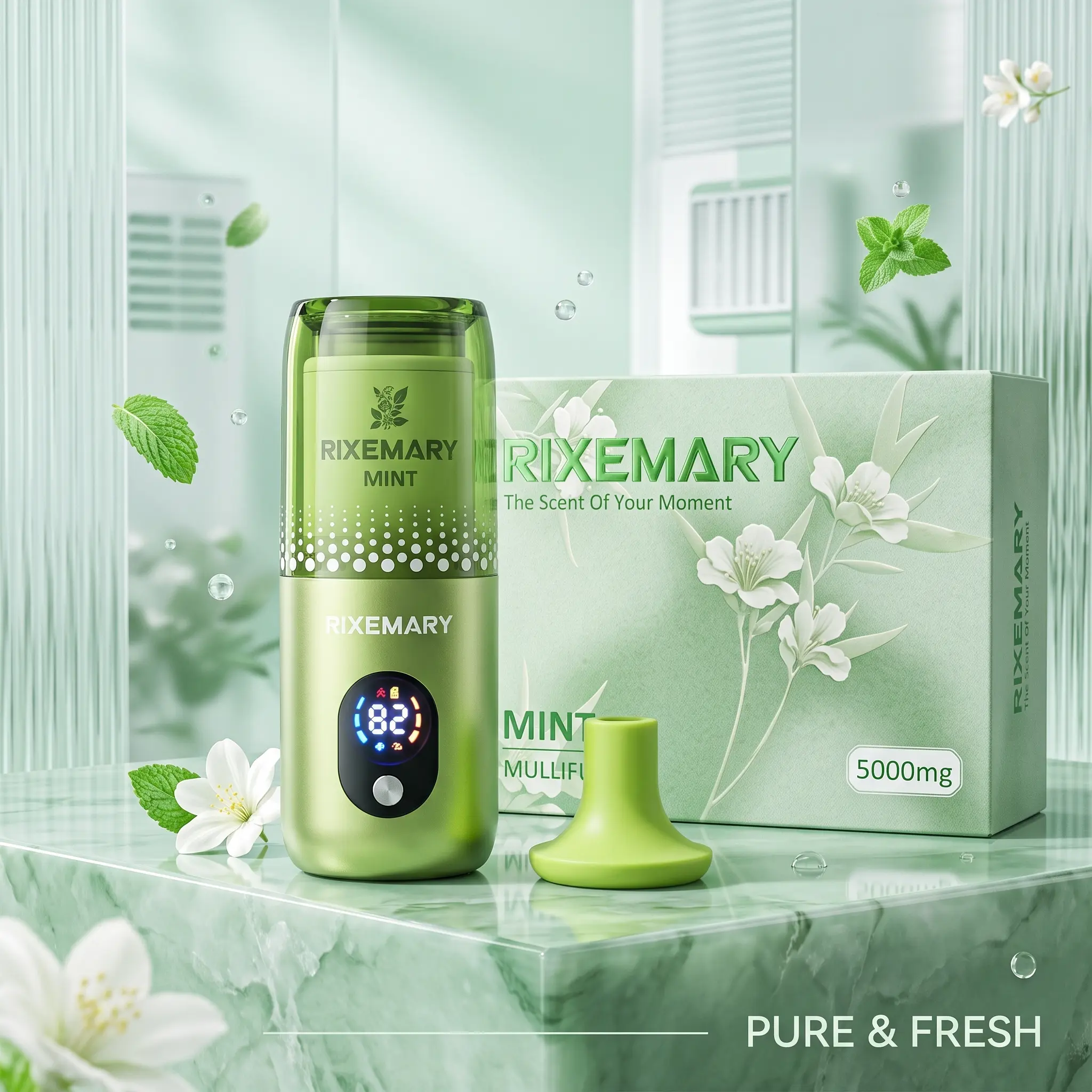 RIXMEMORY brand-new mint essential oil diffuser, perfect for late-night study, outdoor activities, and purifying indoor air incense