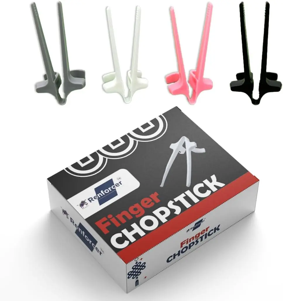 Finger Chopsticks for Gamers – Chips Chopsticks, Snack Grabber, Perfect for Gaming and Snacking Solution – Reusable and Portable Design for All – Box of 4 Multi-color Pcs (Premium)