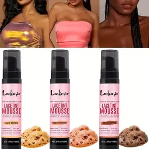 Lace Tint Mousse Hair Dye Quick Coloring Foam in Light Brown Medium Brown & Dark Brown Perfect Skin Match