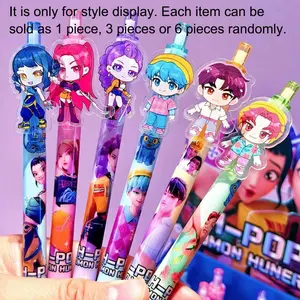 Huntress Team Neutral Pen 0.5mm Acrylic Sticker Pen High Aesthetic K-Pop Click Pen Student Stationery Smooth Writing Pen
