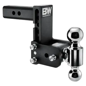 B&W TS10037B Trailer Hitches Tow & Stow Adjustable Ball Mount Fits 2" Receiver Dual 2" x 2-5/16" Balls 5" Drop 10,000 GTW