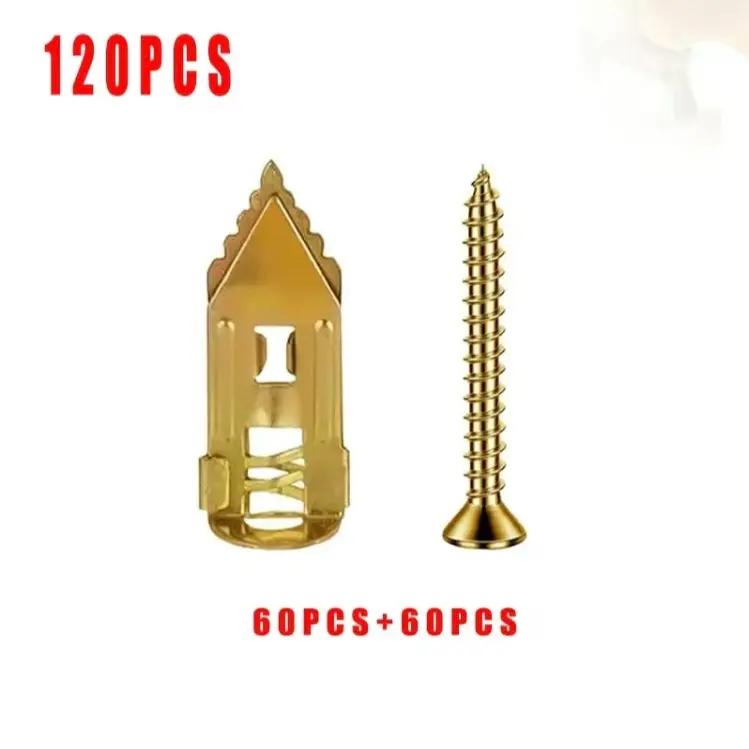 120pcs Heavy Duty Metal Drywall Anchors & Screws Kit - 3 Sizes Self-Drilling Steel & Zinc Fastening Set, Shelf & Mirror Fit Expansion Bolts for Sheetrock, Concrete Wall Installations, Heavy Duty Fastening