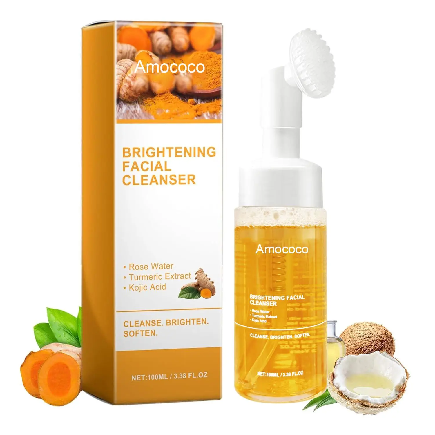 2pcs Turmeric Brightening Facial SkincareCleanser, Comfort Deep Cleansing , Oily Skin,Gir Shower Products Facial CleansersFacial Cleansing Facial Wash