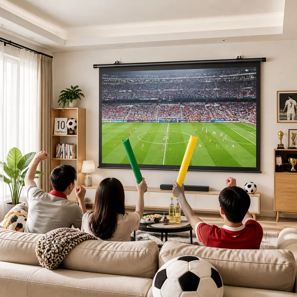 Anti-Glare Wall-Mounted Projection Screen - No-Drill No-Trace Adhesive Mounting, Foldable, Multiple Large Sizes, Suitable for Living Rooms, Gaming Sports viewing gadget