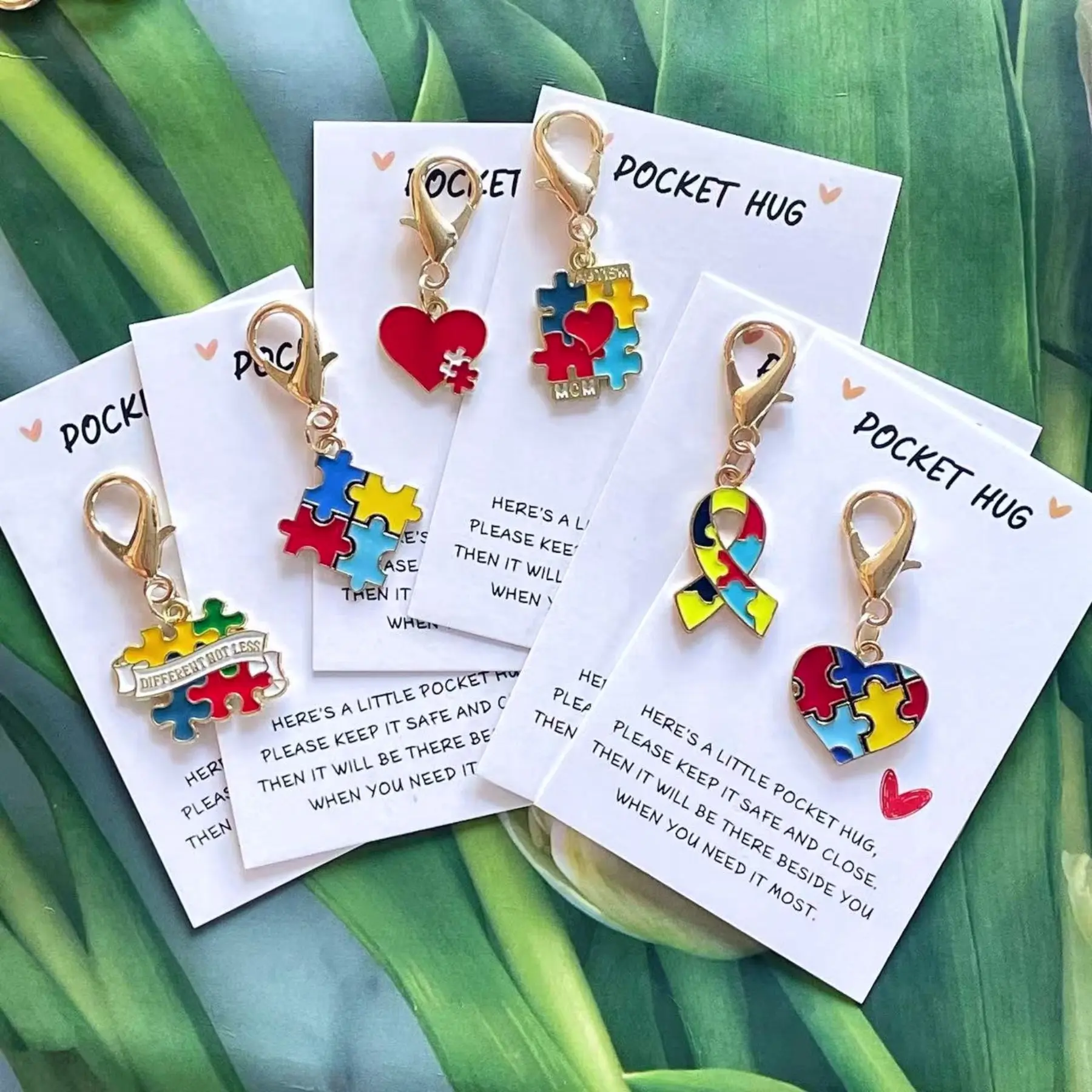 Colorful Puzzle Heart Keychain, Matching Friendship Gift for Best Friends, Couples, Aesthetic Key Ring, Encouragement Gift for Women, Girls & Teens, Fun Puzzle Piece Charm for School Bag, Travel Backpack, Tote Bag, Trendy Y2K Bag Decoration
