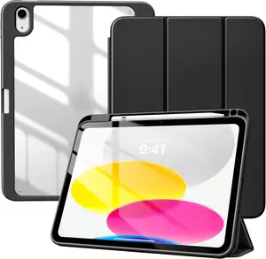 Case for iPad Air 11 inch M3/M2 (2025/2024),(Not iPad 10 and 11) iPad Air 5th / 4th Generation (2022/2020) 10.9 inch, Protetive Case with Pencil Holder, Stand Clear Back Cover, Auto Sleep/Wake, Cute Pink