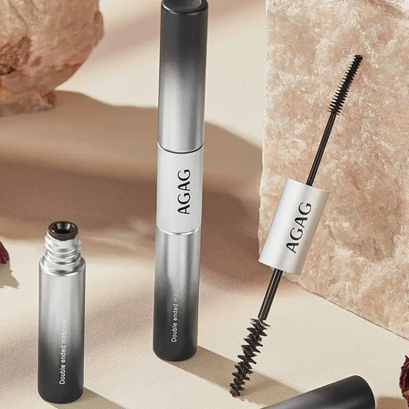 AGAG Double Sided Mascara, Black Waterproof Eyelash Mascara for Curl Lift, Lash Extension Effect and Volume Boost, Long Lasting 24 Hour Wear, Smooth Coating Formula, No Smudge No Flake Finish