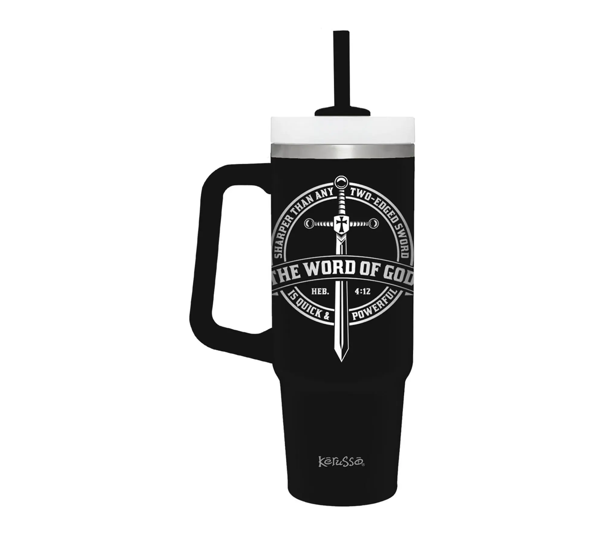 Kerusso 30 oz Stainless Steel Mug With Straw