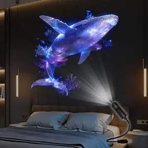 Pattern USB Projector, Starry Projector, Starry Sky Projector, LED Night Light Projection, 360° Rotatable, USB Powered Smart Light Featuring 6pcs Projection Patterns, Suitable for Various Surfaces Walls, Ceilings, Creating a Dreamy Underwater World