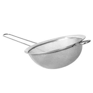 3 Pack Premium Stainless Steel Fine Mesh Strainers 4", 6", and 8", Silver