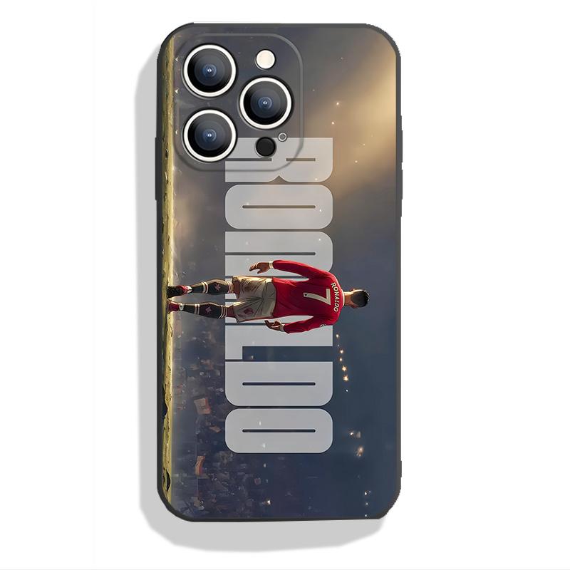 Ronaldo pattern Phone Cases For iphone 16 15 14 13 12 11 X XS PRO PLUS MAX Soft Silicone TPU With flannel Shockproof Full Protection Anti-Drop Shell Cover football