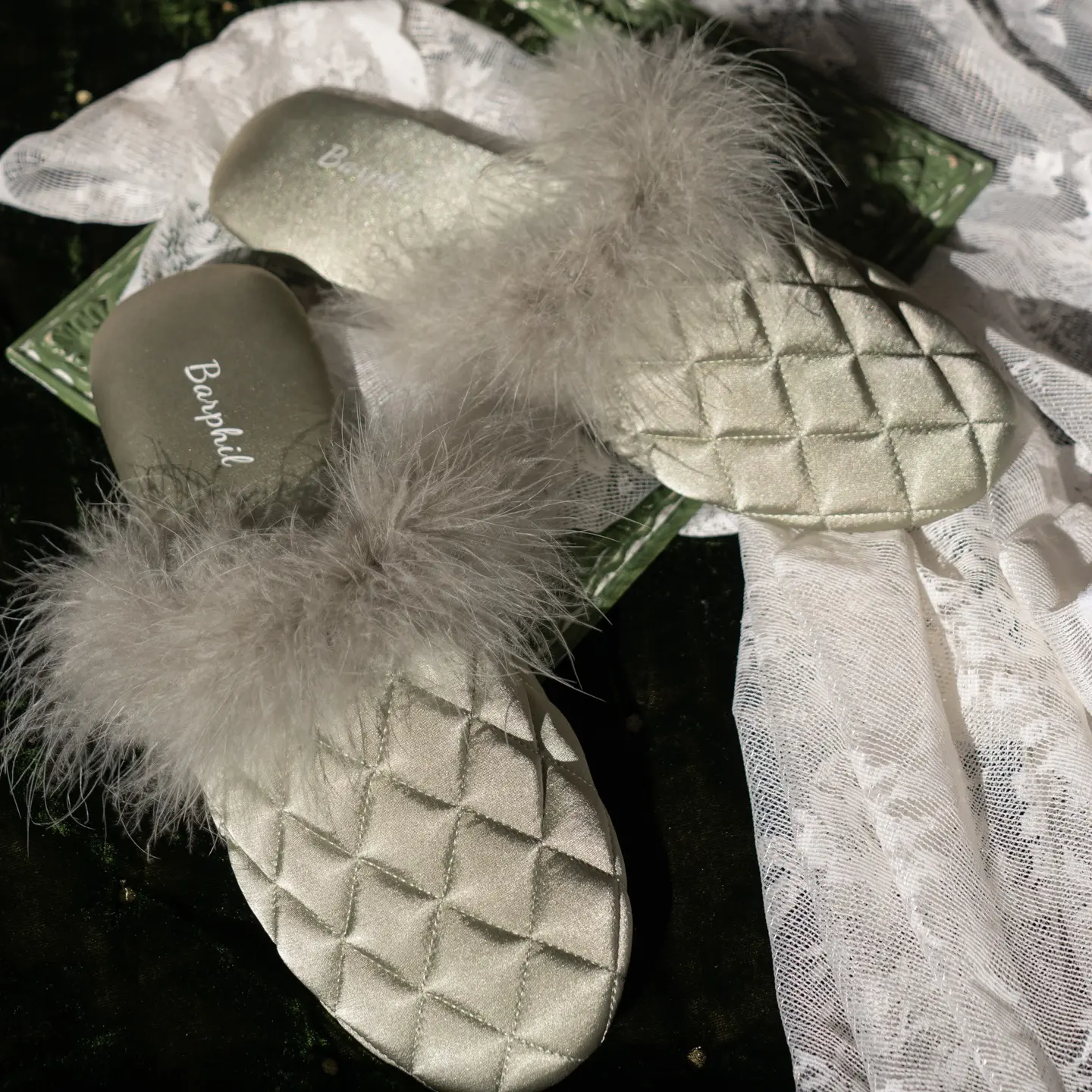 Fluffy Satin Slippers