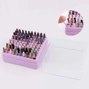 1pc Nail Drill Bits Storage, 100 Hole Transparent Display Case For Storing And Organizing Nail Drill Bits, For Salon & Home Use