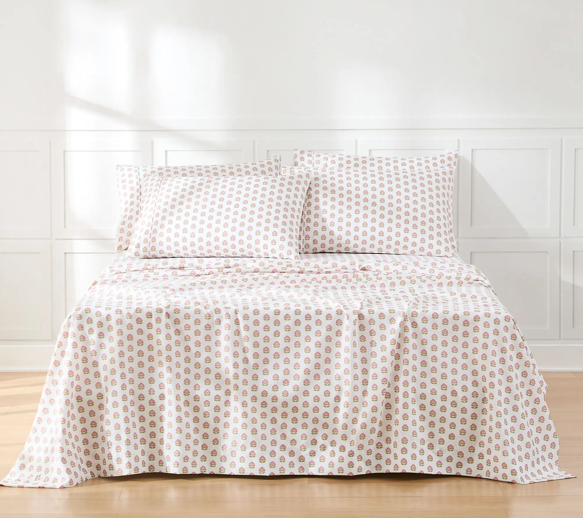 Lush Decor Prisha Floral Sheet Set Peach 6Pc Set Full