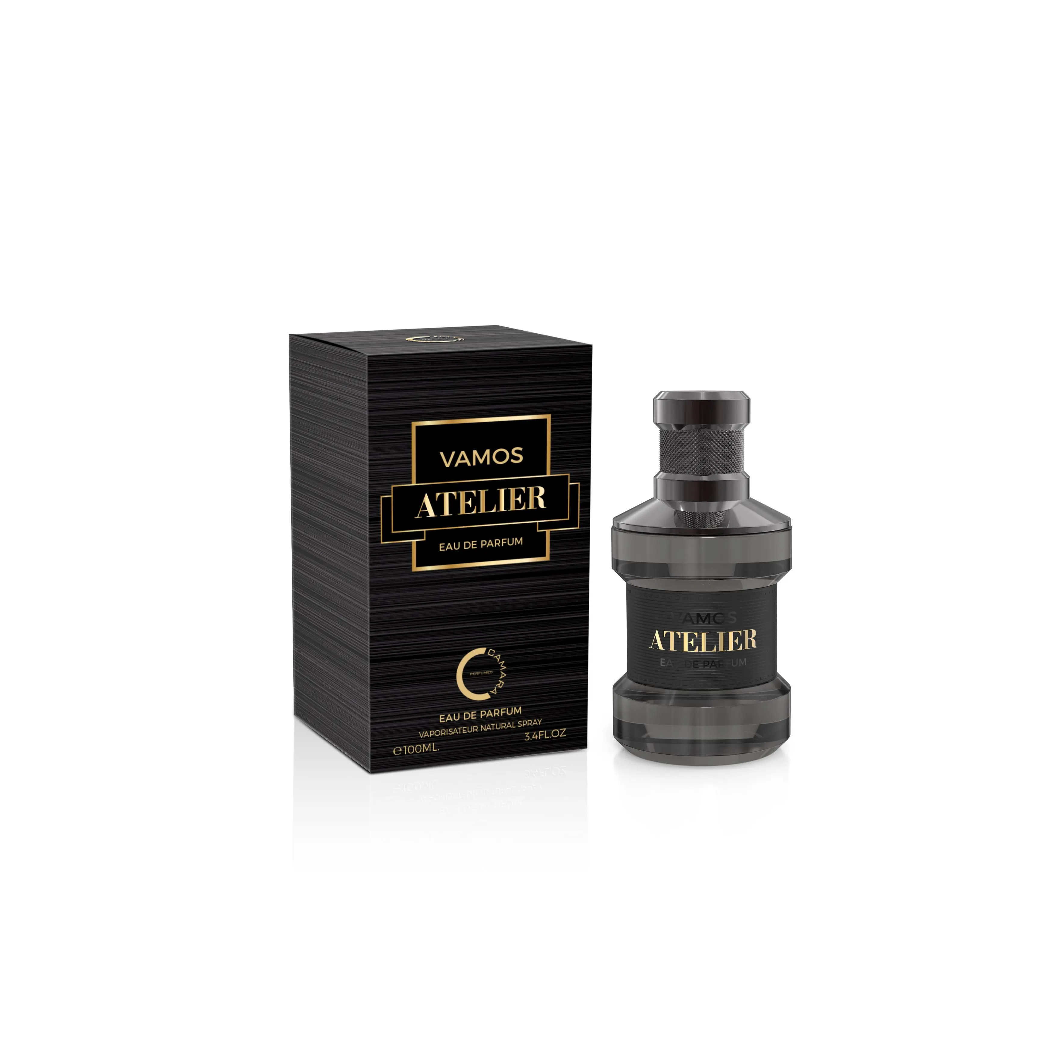 Vamos Atelier Eau De Parfum for Adults, Alcohol-Based Fresh Amber Vanilla Scent with Aromatic Citrusy Fragrance of Lavender & Lemon, 100ml/3.4 fl oz Liquid Spray (3 to 3.9 fl oz Range)