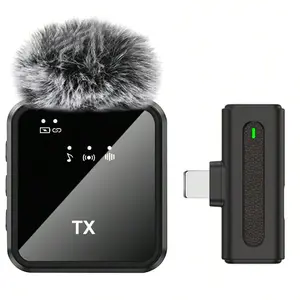 Wireless Lavalier Microphone, Lapel Mic, USB Rechargeable Wireless Microphone, Noise Reduction Microphone for Video Recording Interview Podcast Vlog, Audio
