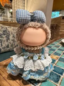 【Clothes Only】Cute blue dress for Labubu and Bowtie doll Outfits Fairy Dress