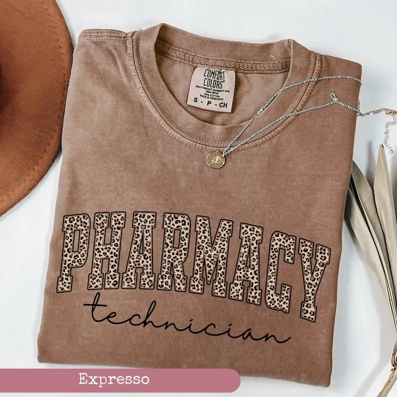 Comfort Colors Leopard Pharmacy Tech Shirt, Pharmacist Shirt, Pharmacy Graduation Graphic Tees, Pharmacy Tech Shirt, Nurse Student Tee