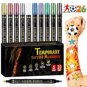 Tattoo Marker Pen,Temporary Tattoo Marker Pen, 5pcs/set Temporary Body Paint Marker Pen, Art Supplies for DIY Body PaintingTemporary Body Paint Marker Pen, Art Supplies for DIY Body Painting