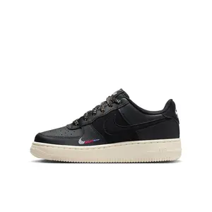 Nike Air Force 1 LV8 1 - Non Adult Black/black-saturn Gold-comet Blue HQ1907-001 Comfortable Durable Classic Leather Basketball Shoes