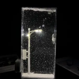Street Light Snow Globe, Street Light Night Light, Snowy Streetlamp Light, Snow Lamp Night Light, Light Up Snow Globe, Snow Scenery Night Light Street Lamp DIY Material Pack (Single)