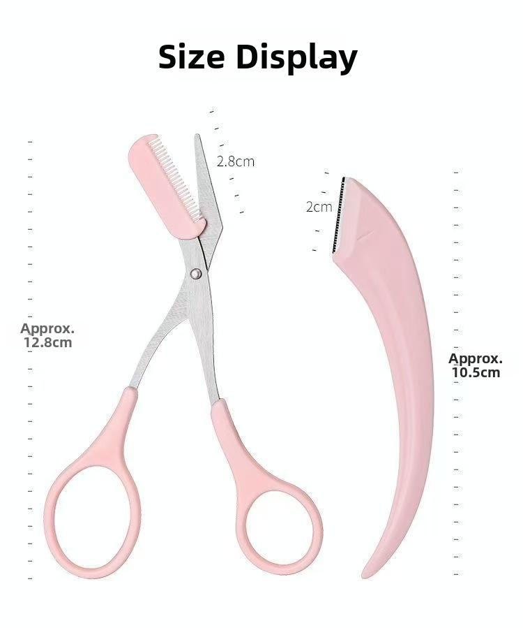 Eyebrow Scissors Set, 3-piece set eyebrow trimmer, eyebrow shaping tool, eyebrow products for women and girls, portable eye makeup tools for home and travel