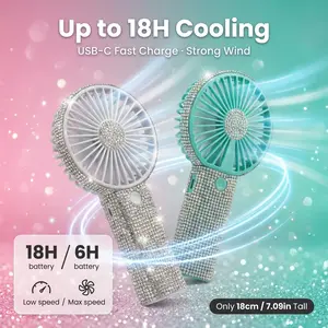 TAZTIR USB Rechargeable Mini Fan, Portable Diamond-style Handheld, Exquisite Battery Life, Suitable for Wedding, Outdoor, Desk, Travel, Valentine's Day Gift, Mother's Day Gift