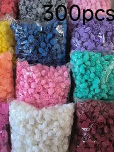 300pcs Foam Flowers, Realistic Rose DIY Bear Craft Supplies, Pe Foam Flower Heads, Ideal for Crafts and Decorations