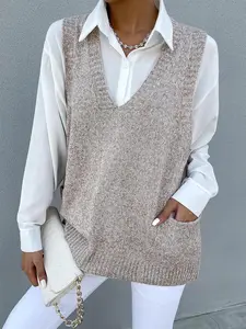 Women's Fashion Knit Vest Top, Lightweight Breathable Sleeveless Design, Perfect for Layering & Daily Wear, Spring & Fall Casual Style
