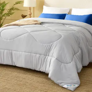 【BEDLORE】All-Season Down Alternative Comforter Duvet Insert for Bedroom – Chinese Knot Quilted Design, Ultra-Soft, Machine Washable, with Corner Tabs，all season comforter