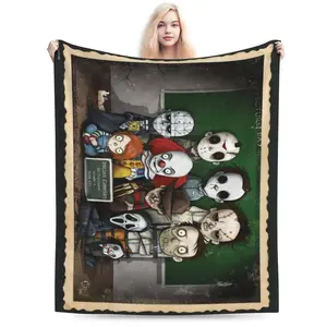 Jason Voorhees Horror Movie Blanket Blanket Super Soft Gift Comfortable Warm Blanket Fluffy Plush Lightweight Bedding for All Seasons Bed Sofa Couch 60"x50" Medium Size for Boys Girls