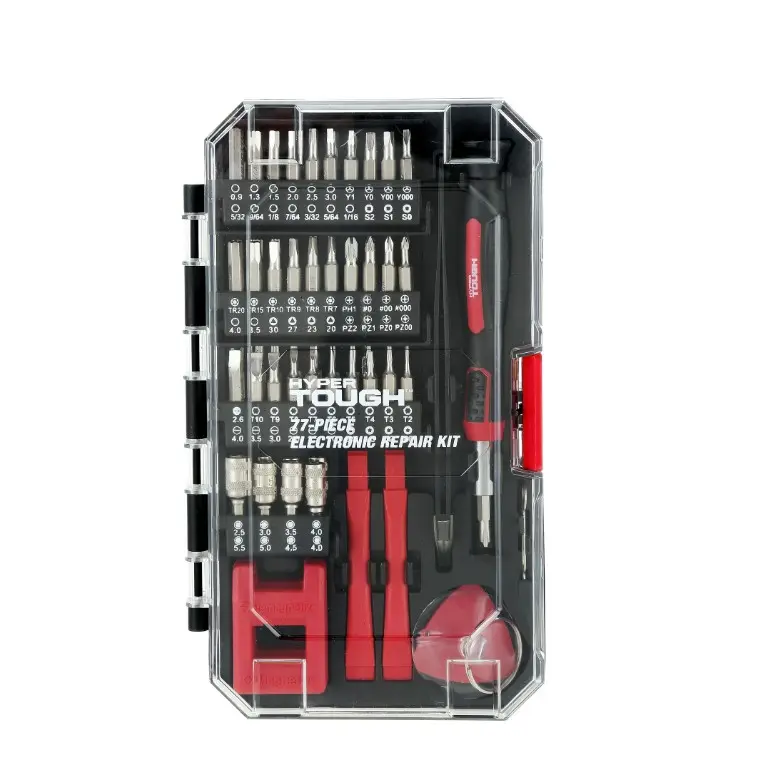 Hyper Tough 77 Piece Precision Tool Kit with Magnetic Screwdriver, Standard Size Bits, and Case, New