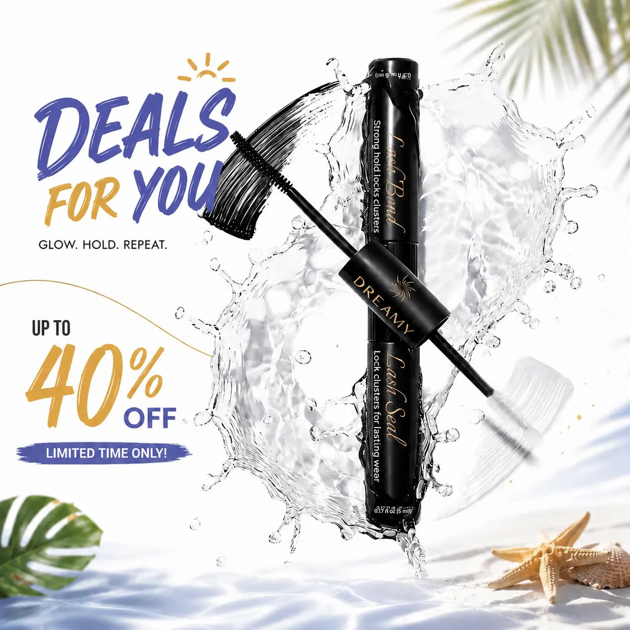 DREAMYBOND 2-in-1 Bond & Seal Cluster Lash Glue, Waterproof Long-Lasting Strong Hold Eyelash Adhesive, Lash Glue Remover & Adhesive Remover Options for Individual Cluster Lashes, DIY Lash Extensions Glue Makeup Cosmetic