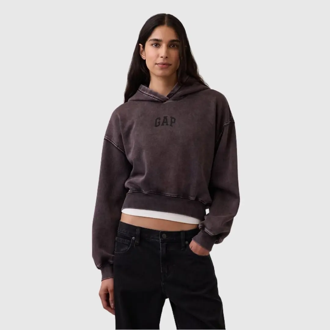 GAP VintageSoft Crop Logo Hoodie Womenswear