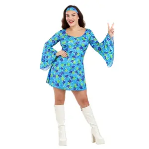 Women's Wild Flower 70s Disco Dress Costume