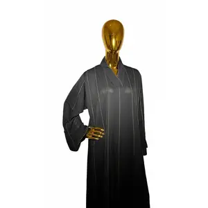 Striped Black Abaya