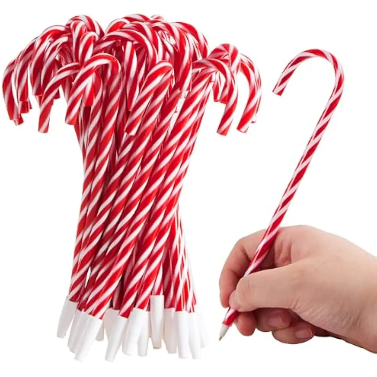 24 Pcs Christmas Candy Cane Ball Point Pens for Kids Gift, Xmas Pen Bulk for Christmas Stocking Stuffers, Teacher Student Gifts Classroom Supplies Carnival Prize Goodie Bag Fillers