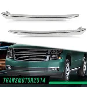 2pc Chrome Bumper Trims Fit for 15-16 Chevrolet Tahoe Models w/ Luxury Pckg G-PLUS