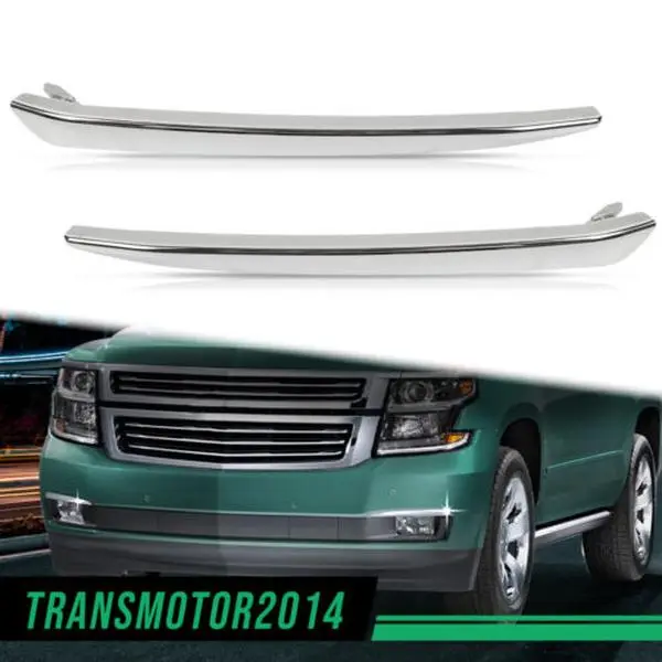 2pc Chrome Bumper Trims Fit for 15-16 Chevrolet Tahoe Models w/ Luxury Pckg G-PLUS