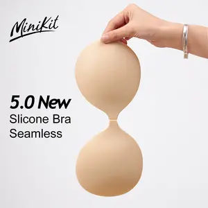 Minikit Silicone adhesive bra seamless sticky invisible push up bra for tank top.Dress for womenswear Comfort bras straplessbra push bra wireless bras for women minimizer bra Push Up Lace Minimalist